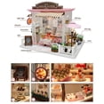thumbnail image 2 of Diy Kit Miniature Building Kits Cafe Model Wooden Little House Kids Toy Children's Birthday Gift Doll House Furniture heqiyong LED, 2 of 2