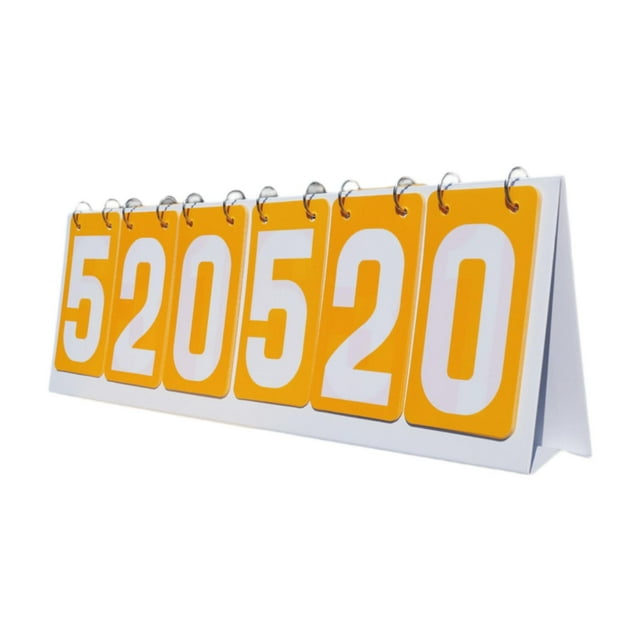 DYNWAVECA Sports Scoreboard 6 digits Score Keeper Scoring Board Table Score Flip Score Board for Soccer Volleyball Table Tennis Yellow