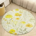 thumbnail image 4 of Floral Colorful Flower Floral Medallion Round Rug - Small Round Area Rug, Soft Non-Slip Machine Washable Bedroom Mat Indoor Accent Entry Carpet for Office Desk Dorm Hallway, 4 of 6
