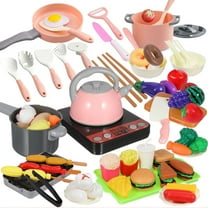 LieGorJi 86Pcs Kitchen Toys Set, Pretend Cooking Playset with Pot, Pan, Birthday Gifts for 1-3 3-5 5-8 Year Old