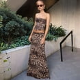 thumbnail image 6 of 2 Piece Skirt Sets Women Summer, Floral Sleeveless Tube Top Bodycon Maxi Skirts Y2k Going Out Outfits Leopard Print L, 6 of 7