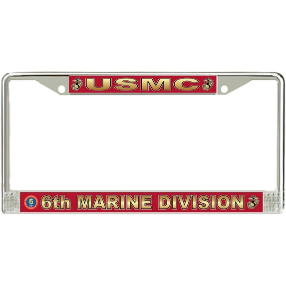 6th Marine Division License Plate Frame
