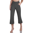 thumbnail image 3 of Yanyanz Yoga Pants Women,Women'S Color High Waist Pocket Sports Fitness Yoga Wide Leg Capris Pants Yoga Pants with Pockets for Women Pants for Women Trendy Clearance Dark Gray S, 3 of 7