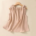 thumbnail image 2 of Timegard Crop Tank Tops for Women Crew Neck Tie Flowy Beach Wear Casual Loose Sleeveless Top Blouse, 2 of 5