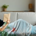 thumbnail image 3 of Seashells Soft Flannel Fleece Blanket, Star Fish Seashell Tropic Plants Leaves Seaweed Nautical Boat Marine, Cozy Plush for Indoor and Outdoor Use, 60" x 80", Pale Blue Green Amber, by Ambesonne, 3 of 5