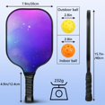 thumbnail image 3 of Pickleball Paddles Set Of 1, Fiberglass Surface, Fluid Smoke Aurora Art Style, 1 Paddle, 2 Balls & Bag, 3 of 5