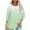 Mint Green, variant on Cavosen Womens Casual Tops 3/4 Sleeves with Button Pullover Tunic Tees Round Neck Gradient Tops Dressy Flowy Loose Fit Shirts Ruched Pleated Peplum Blouse Fashion Green L