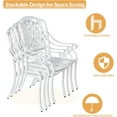 thumbnail image 7 of W WARMHOL 5-Piece Outdoor Patio Dining Set, All-Weather Cast Aluminum Patio Furniture Set for Backyard Garden Deck with 4 Chairs, 4 Cushions and 38.5” Round Table, 2.2" Umbrella Hole, White, 7 of 7