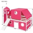 thumbnail image 3 of Aukfa Full Size Loft Bed with Slide - Princess Castle Bed with Tent and Tower for Kids Girls - Pink, 3 of 8