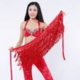 thumbnail image 4 of Fesfesfes Skirts for Women Sequin Belly Dancer Costume Tassel Wrap Skirt Club Mini Skirt, 4 of 4