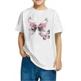 thumbnail image 3 of Shirt for Girls 8-9 White Round Neck Tshirt for Girls Fitted Short Sleeve Shirts for Teens Floral Print Shirt Blouse for Girl my order, 3 of 3