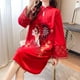 thumbnail image 5 of Vestido Lady Qipao Suave Mujer Cheongsam Mejorado Para Uso Diario Viajes Boda L Rojo, 5 of 8