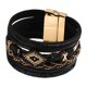 thumbnail image 3 of Pulsera multicapa envolvente, joyería, regalo, brazalete de cuerda trenzada para mujeres y hombres Negro, 3 of 9