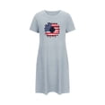 thumbnail image 4 of Lovskoo American Flag Nightgowns for Women Plus Size Night Shirts Patriotic Graphic Short Sleeve Mini Dress Night Gown Dress Casual Pajamas Soft Sleepwear Blue, 4 of 7