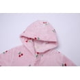 thumbnail image 4 of Kids Hooded Fleece Robe for Girls Soft Plush Bathrobe Warm Flannel Sleepwear with Belt Pockets Cute Cozy Housecoat for Toddler and Big Girls, 4 of 8