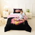 thumbnail image 4 of Erosebridal Colorful Ice Cream Drip Twin Comforter Sets,Girl Baseball Sport Games Bedding Set For Kids,Reversible pink,2 Pieces, 4 of 7