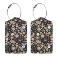 thumbnail image 3 of Honeii Floral Insects Print Leather Luggage Tag for Suitcases,ID Tags,Bag Tags for Luggage,Functional Travel Tag-1, 3 of 5