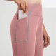 thumbnail image 3 of Pantalones de Yoga de Cintura Alta para las Mujeres Color Sólido Cadera Bolsillos Elásticos Medio Pantalones Cortos, Pantalones Deportivos de Fitness, Poliéster Toda la Temporada, 3 of 6