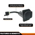thumbnail image 4 of CARROFIX 4 Flat Truck to 7 Way Round Trailer Light Adapter Reverse Plug with Mounting Bracket, 4 of 4
