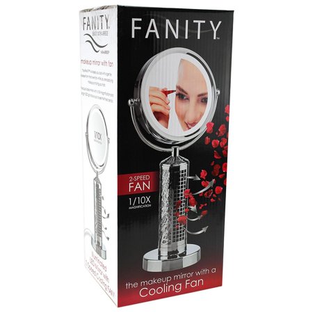 Fanity 10x LED Illuminated Vanity Mirror and Elegant Tower Fan