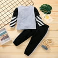 thumbnail image 6 of Shldybc Toddler Baby Boy Fall Winter Outfits Letter Crewneck Sweatshirt Casual Pants 2Pcs Clothes Set, 6 of 9