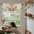 thumbnail image 5 of Vintage Pink Peony Valances for Windows Farmhouse Kitchen Curtains Valances Rod Pocket Valance Curtains for Kitchen Windows Spring Botanical Flowers Window Valances for Bathroom Bedroom 42"x18", 5 of 6