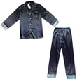 thumbnail image 2 of Pijamas bordados de primavera y otoño para parejas, ropa de casa de seda helada, conjunto de cárdigan de manga larga para hombres y mujeres, 2 of 6