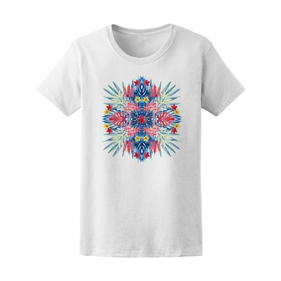 Cool Watercolor Tropical Flowers T-Shirt Women -Image by Shutterstock, Female Small