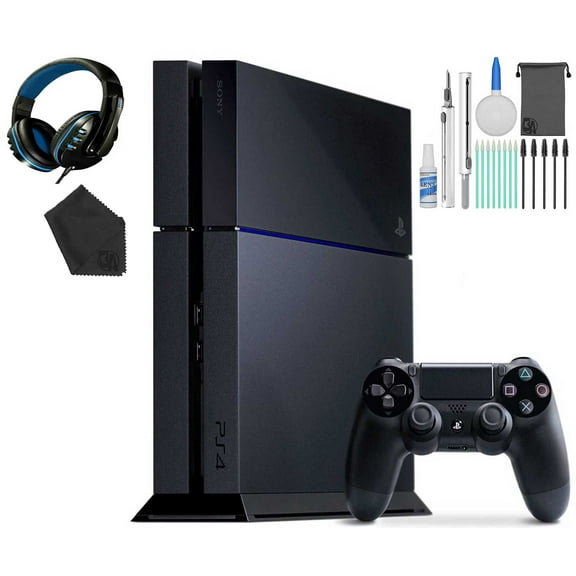 Pre-Owned Sony PlayStation 4 500GB Gaming Console Black, Headset With Cleaning Kit ( )
