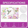 thumbnail image 4 of Floral Placemats 12x18, Hummingbird Iris Flowers Wipeable Table Mats, Garden Plant Gorgeous Place Mats for Indoor Outdoor Home Party, Wild Animals Natural Pastoral Meal Mats Pack of 4, Non-Slip, 4 of 4