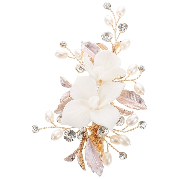 AURARMLET Bridal Flower Wedding Hair Pins Elegant Hair Clip For Women Grip 1Pack
