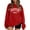Red, variant on UJNDER Women's Casual Long Sleeve Printed Crewneck Sweatshirt Comfortable Tunic Loose Fit Brown XL