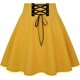 thumbnail image 1 of Plaid Skirts for Womens Irregular Hem Lace Up Short Gothic Skirts Amarillo (Pure Yellow) XL Amarillo (Pure Yellow) XL Xishao ropa, 1 of 2