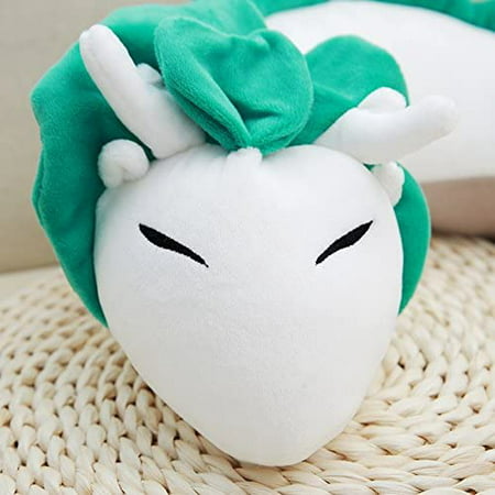 Anime Cute White Dragon Neck Pillow U-shaped Travel Pillow- Doll Plush Toy  Haku Dragon Neck Pillow, Soft Plush Dragon Stuffed Doll