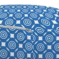 thumbnail image 3 of Blue and White Pouf Cover with Zipper, Bullseye Circles with Rectangular Geometric Illustration Monochrome, Soft Decorative Fabric Unstuffed Case, 30" W X 17.3" L, White and Blue, by Ambesonne, 3 of 5