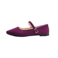 thumbnail image 2 of Viluyesy Womens Ballet Flats, Pointed Toe Comfortable Faux Suede Dressy Office Mary Jane Shoes Purple US7.5, 2 of 7