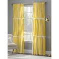 thumbnail image 5 of Yellow Striped Semi Sheer Curtains 108 Inch Length 2 Panels Set, Modern Geometric Abstract Retro Sheer Kitchen Curtain Privacy Voile Window Curtain for Living Room Bedroom Rod Pocket Drapes, 5 of 7