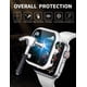 thumbnail image 5 of 2 Packs Case Compatible with Apple Watch Series 3 2 1 38mm with Screen Protector Slim Bumper Full Cover Hard PC Protective Case Accessories for iWatch Women Men (White/Silver Edge+Leopard), 5 of 5
