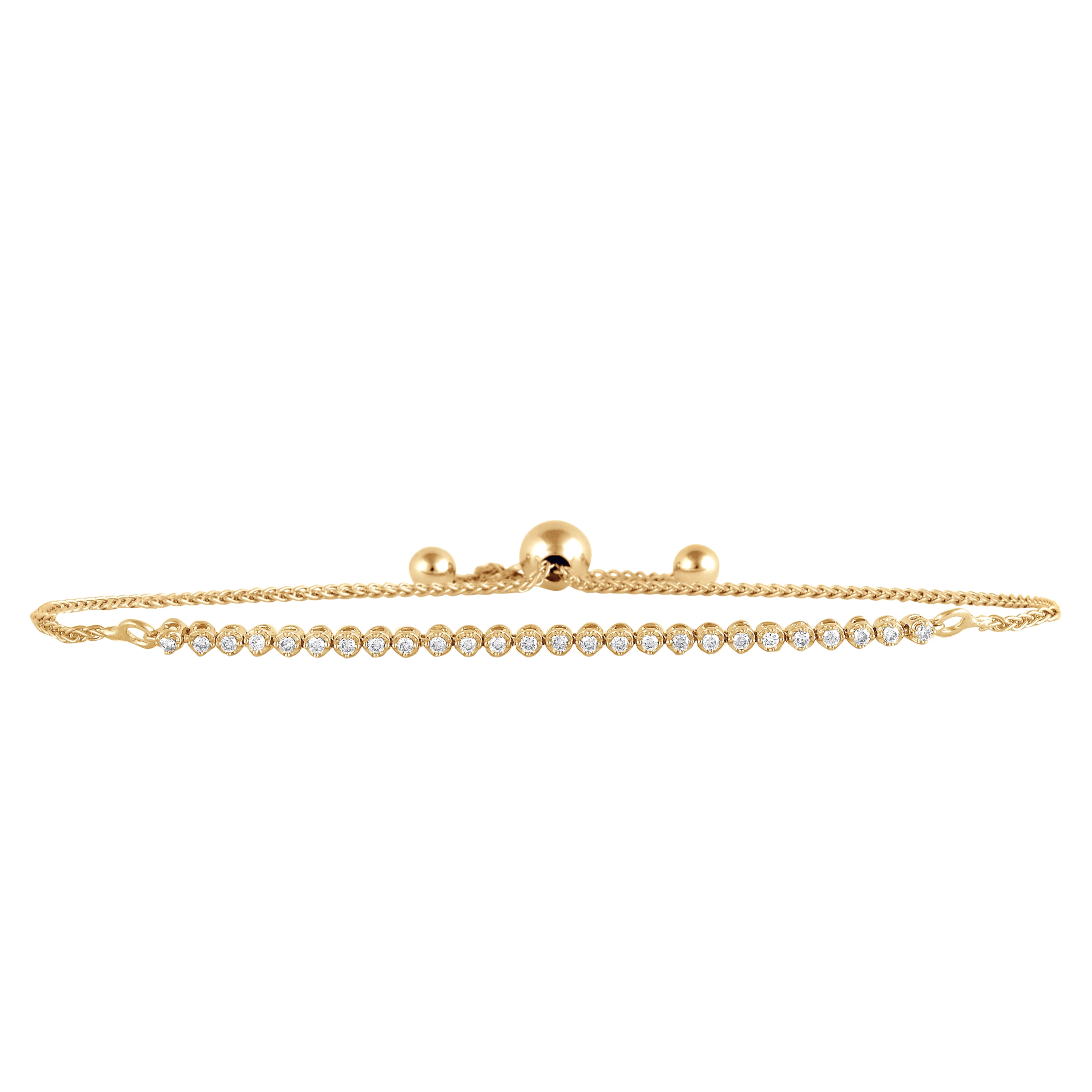 Brilliance Fine Jewelry 1/4 Ct Round Lab Grown Diamond Bracelet in YG Plated Sterling Silver for Women