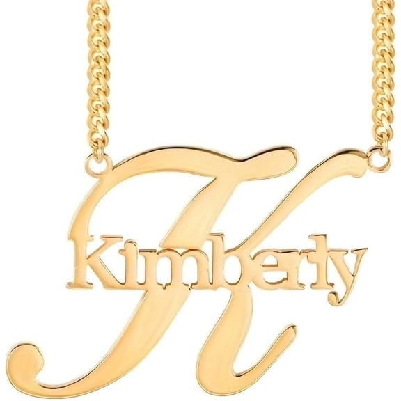 Zephyriana Personalized Initial Name Necklace for Women – Custom Letter and Name Pendant, Elegant Chain, Customized Jewelry Gift for Her