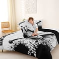 thumbnail image 4 of Erosebridal Teens Sport Baseball Gamer Queen Comforter Set 3pcs,Boys Sport Theme Hippie Splash Bedding Comforter Set,Black Reversible, 4 of 6