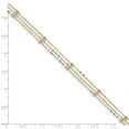 thumbnail image 3 of Real 14kt Tri-color 3-Strand Diamond-cut Beaded 9in Plus 1in ext Anklet; 9 inch; for Adults and Teens; for Women and Men, 3 of 4