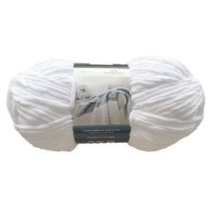 Mainstays Cozy Chenille Yarn, Bulky Weight, Arctic White