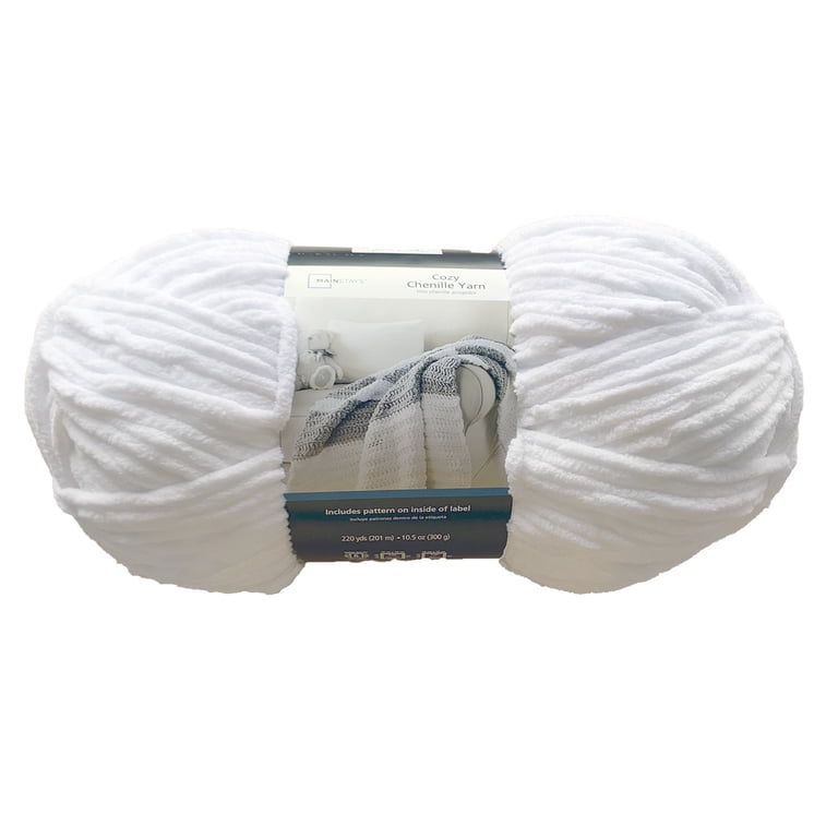 Mainstays Cozy Chenille Yarn, Bulky Weight, Arctic White photo 1