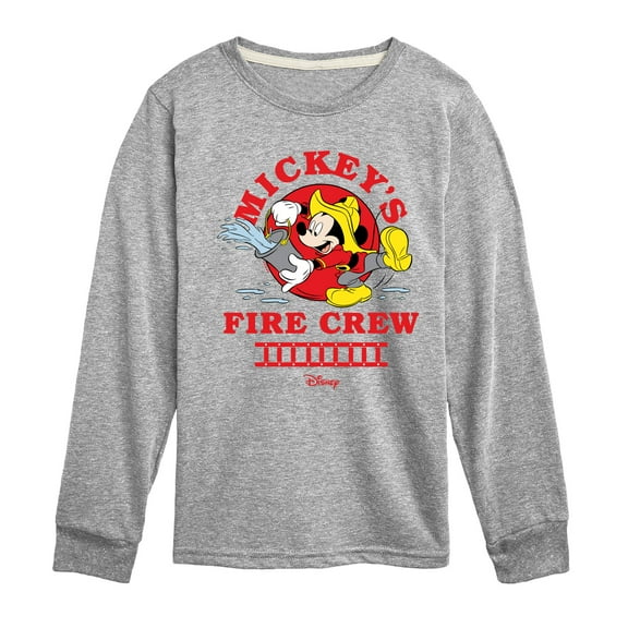 Disney - Firefighter Mickey - Fire Crew - Toddler & Youth Long Sleeve Graphic T-Shirt