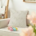 thumbnail image 3 of Sanmadrola Easter Pillow Covers 18 x 18 Inch Pack of 2 Luxury Soft Bunny Rabbit Pattern Decorative Throw Pillowcases for Happy Easter Spring Holiday Decor Home Party Sofa Couch, 3 of 7
