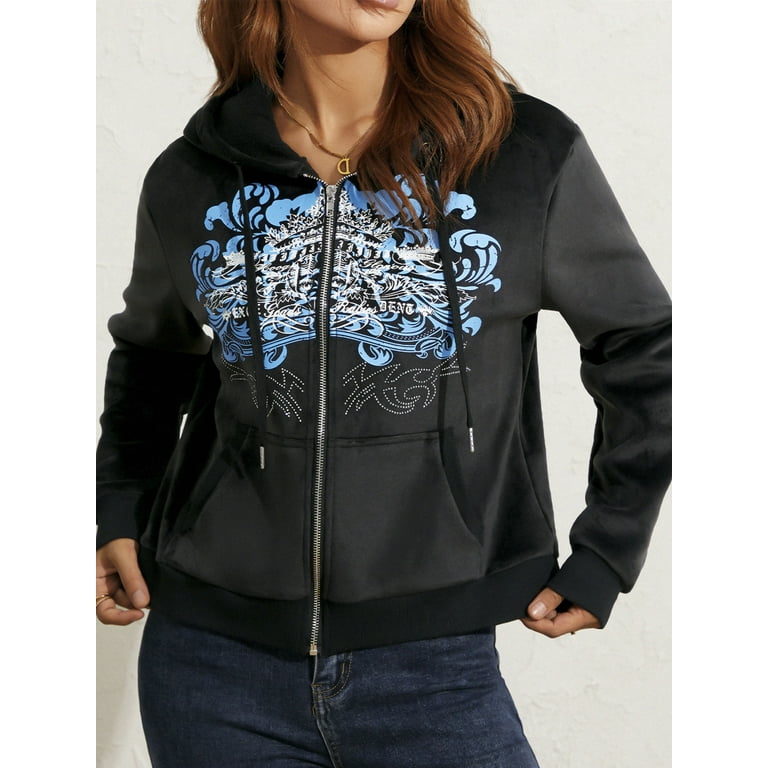 Y2K Aesthetic Vintage Slim Sweatshirts Embroidery Graphic Y2K Aesthetic Vintage Slim Sweatshirts Embroidery Graphic