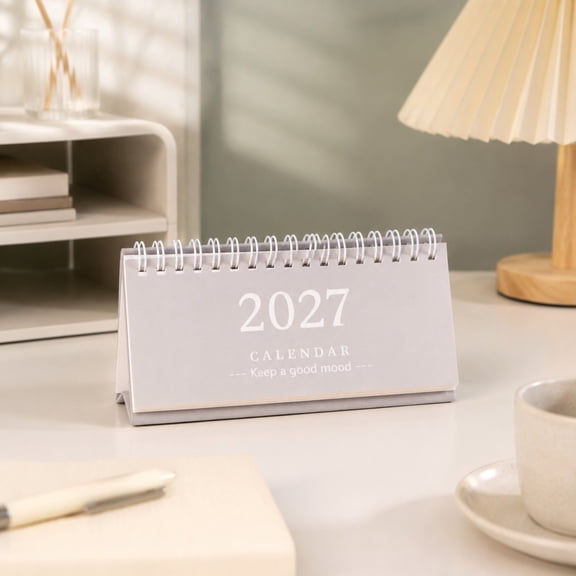 2027 Desk Calendar - Muted Color Standing Flip Calendar, 6"x3" Compact Size Monthly Layouts Planning Check-in Notebook Calendar with Tear-off Pages for Office Home Worktable Daily Task Tracker