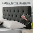 thumbnail image 4 of Linen Upholstered Headboard Full Size, Modern Diamond Tufting Solid Wood Full XL Headboard Only, Adjustable Height from 37” to 51” Head Board, Bed Frame or Wall Mount Headboards, Dark Grey, 4 of 8