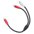 thumbnail image 1 of 1 Cable de Sonido Masculino A 2, Conector de Oro Chapado Dorado Cable de Sonido Masculino A Masculino enchufe y reproducir 11.8 Pulgadas Para Reproductor de CD, 1 of 7